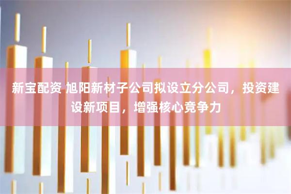 新宝配资 旭阳新材子公司拟设立分公司，投资建设新项目，增强核心竞争力